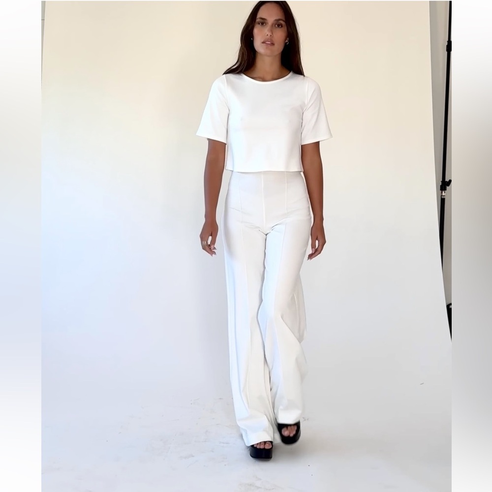 Ripley Rader Pointe Knit Wide Leg Pants - White